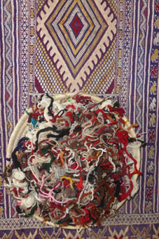 Chimayo yarn, Berber rug, basket